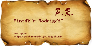 Pintér Rodrigó névjegykártya